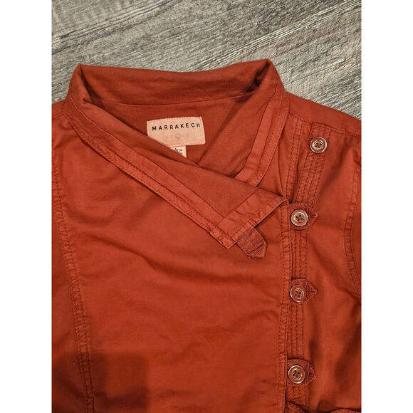 Anthropologie Marrakech Henna Moto Jacket Burnt Orange large Button - Picture 4 of 9